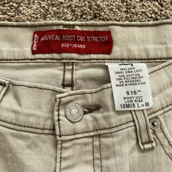 Y2K Levi’s Nouveau 515 Boot Cut Low Rise Stretch Light Tan Jeans Women’s Sz 10 - Picture 7 of 16